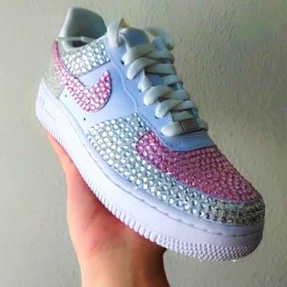 Bling Nike Air Force 1 Shoes Barbie core - Picture 6 of 7